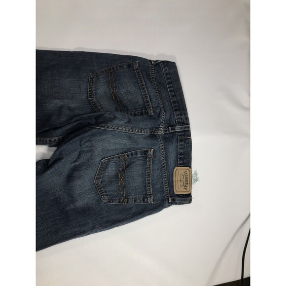 Signature Levis Strauss Jeans Mens 32x30 Blue Dark Wash Cotton Stretch Slim Fit - Picture 8 of 9